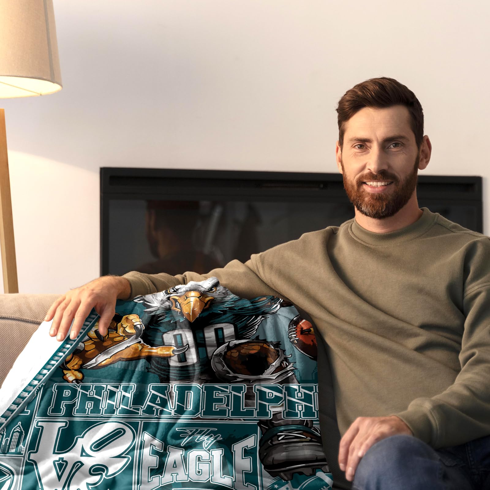 Football Flannel Throw Blanket 60