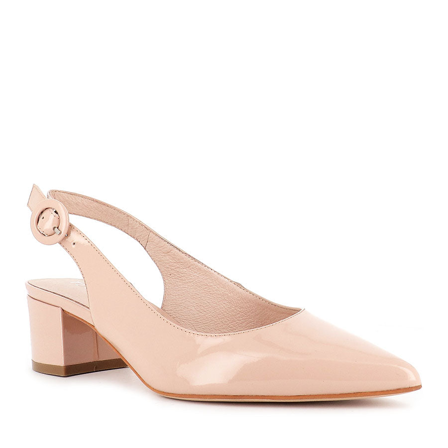 ABIGALE Nude Patent Leather Heels - Elegant High Heel Shoes for Women, Perfect for Parties, Weddings & Evening Events