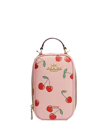 Coach Eva Phone Crossbody Bag with Heart Cherry Print - Stylish & Compact Purse for Women, Perfect for Everyday Use, Shopping, and Travel