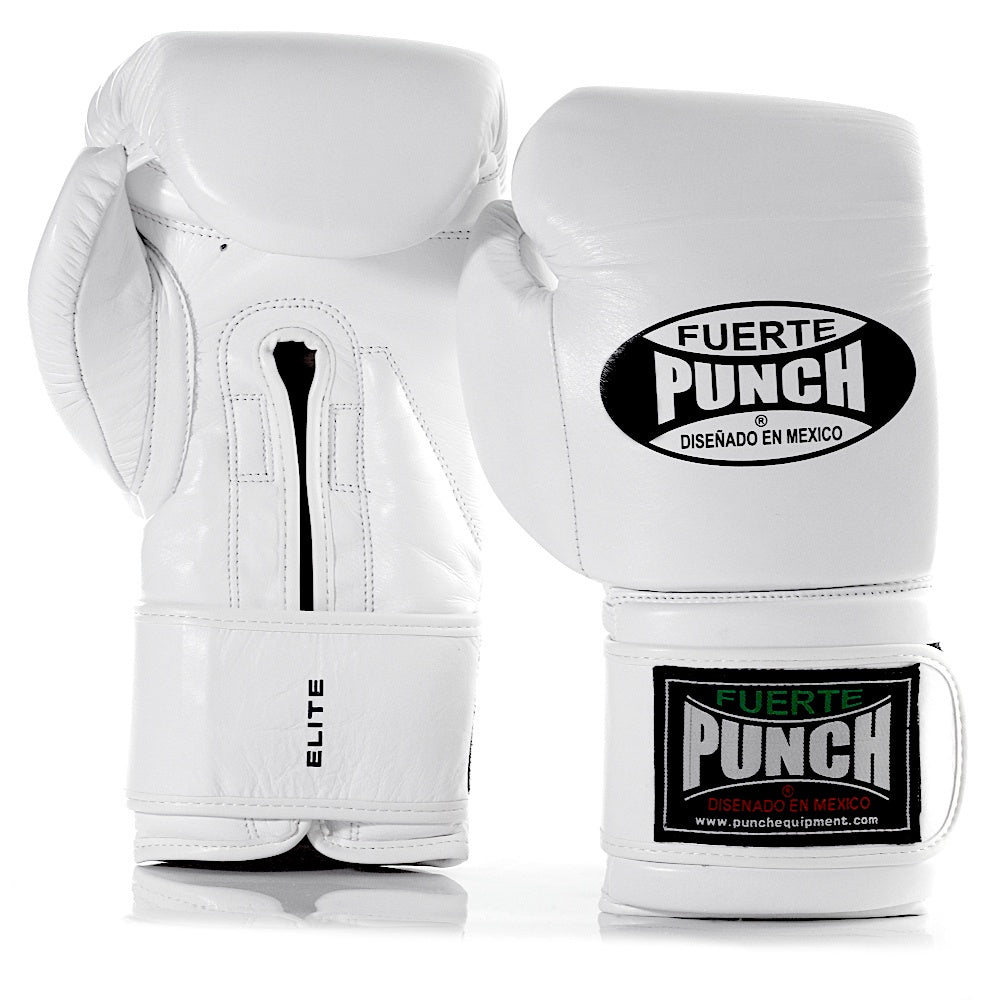 Punch Mexican Fuerte Elite Boxing Gloves - Premium White Training Gloves for Boxing, MMA & Fitness Workouts