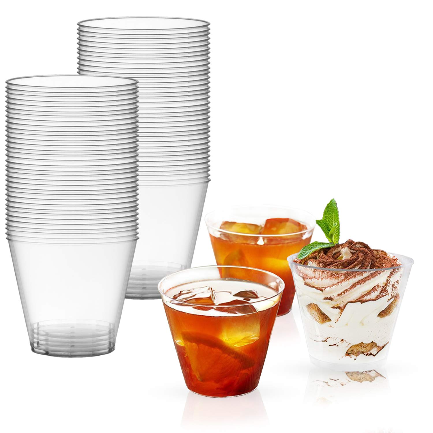 500 Clear Plastic Cups 9 oz - Disposable Party Cups Bulk Pack - Durable Reusable Solo Cups for Wine, Cocktails & Drinks - Perfect for Weddings, Birthdays, Easter & All Celebrations - Ideal for Outdoor Events, BBQs, Picnics & Home Entertaining