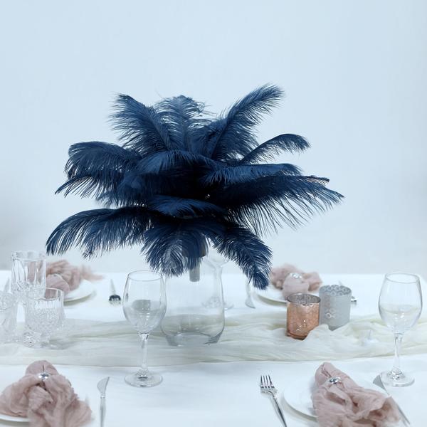 12 Pcs 10-15 Inch Genuine Ostrich Feathers for DIY Crafts, Wedding Decorations, and Costume Accessories