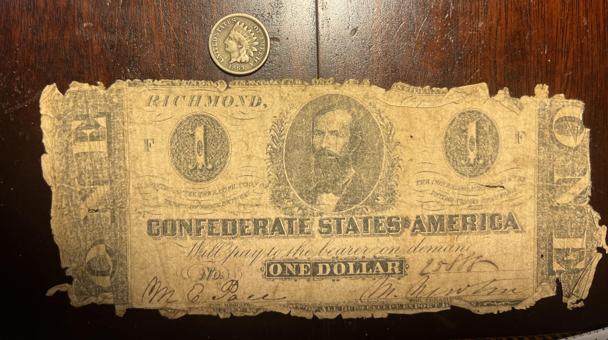 1861-1865 Civil War Confederate Paper Money & Indian Cent Penny - Authentic Collectible Currency for Sale (G-XF Condition) - Perfect for History Buffs, Coin Collectors, and Civil War Memorabilia Displays