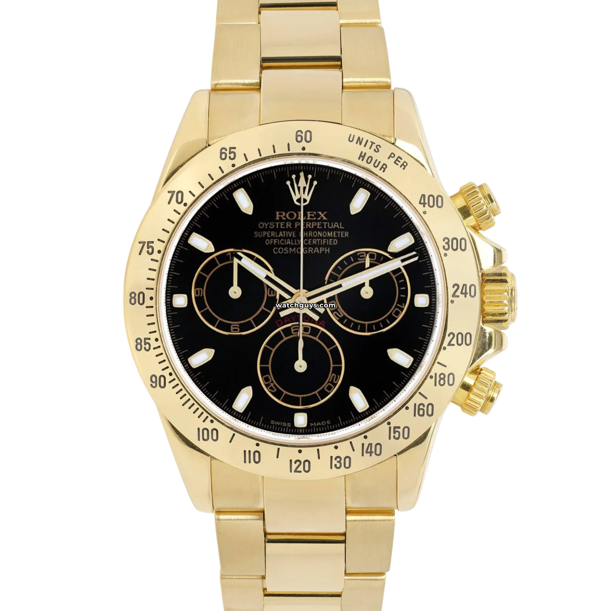 Rolex Daytona 116528 Men's Luxury Watch - Black Dial, 18K Gold, Chronograph - Perfect for Business, Gifting & Special Occasions