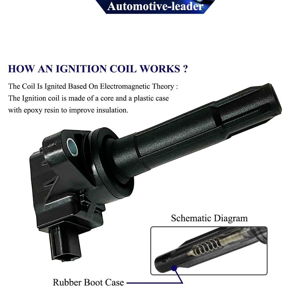 4Pcs 30520-55A-005 Ignition Coil Packs Compatible with Honda Jazz GF Hatchback 1.5L (GK5) L15A/L15Z2/L15Z5 Engine - 2014-2021 Models - Improve Engine Performance & Fuel Efficiency for Smooth Driving