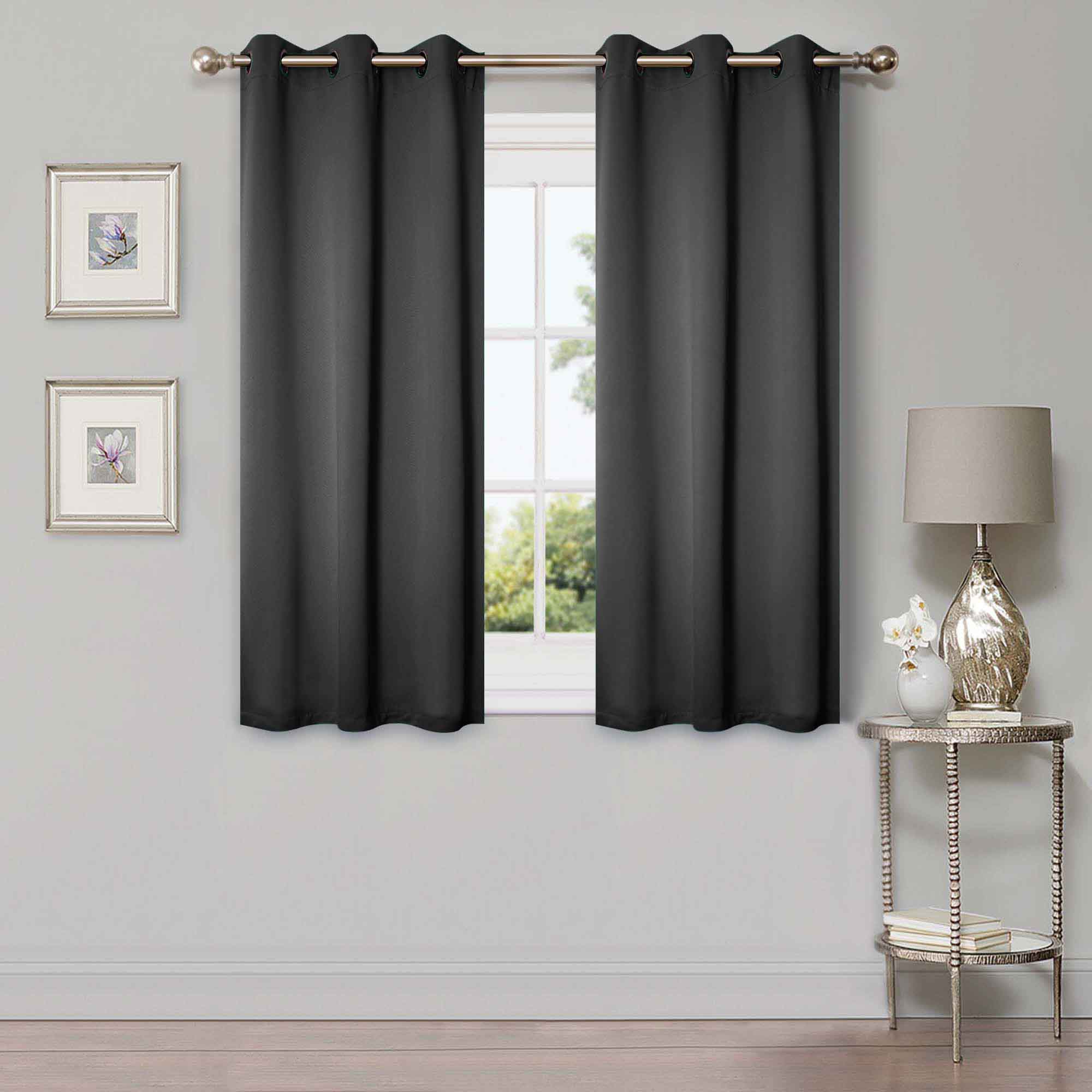 Blackout Curtains Set - Solid Classic Modern Rod Pocket Style for Bedroom & Living Room - Light Blocking & Noise Reducing Window Treatments