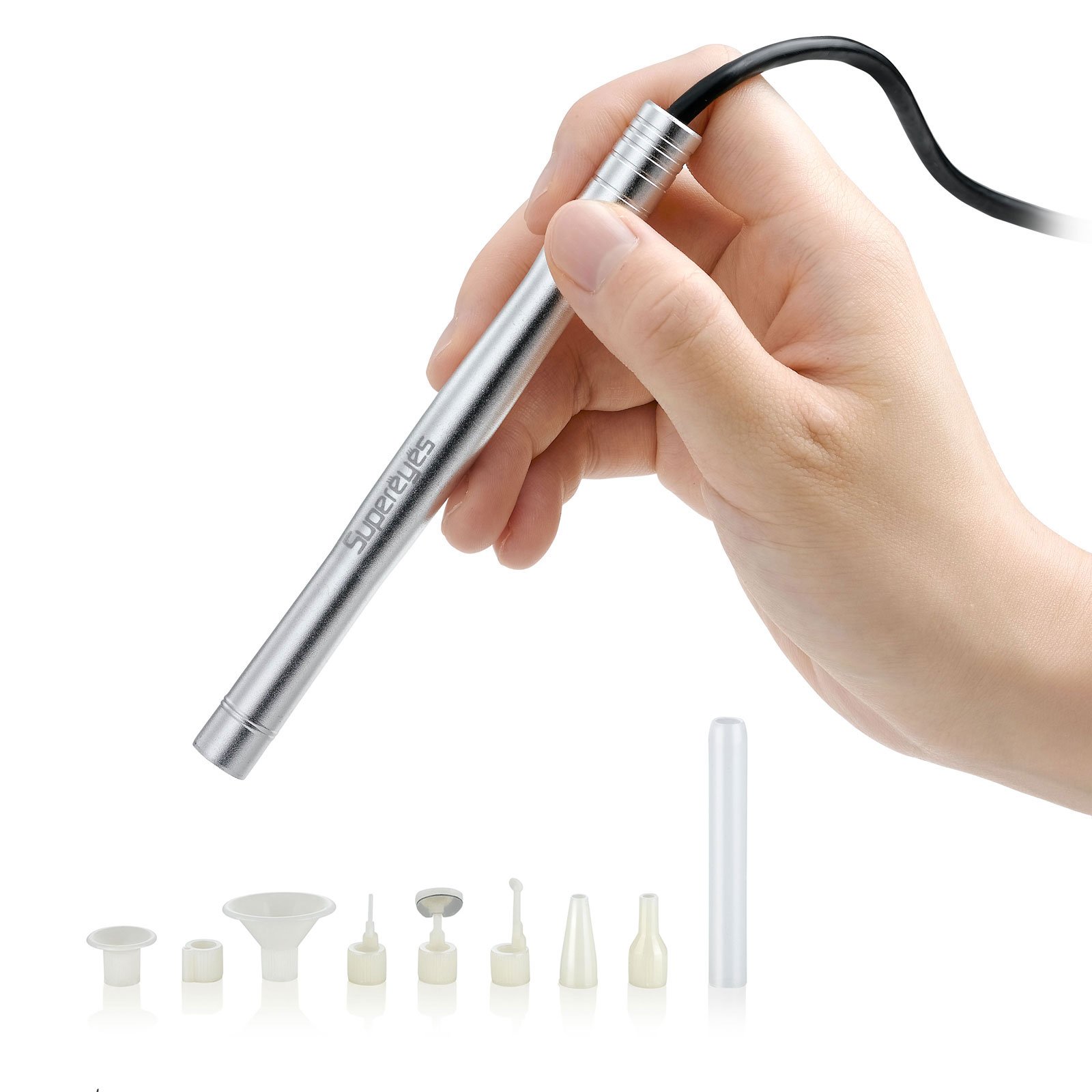 1-200X USB Digital Microscope with 11mm Lens - Handheld Magnifier for Coin Stamps Jewelry Inspection, Includes Tripod & Health Kit for Home Lab School Use