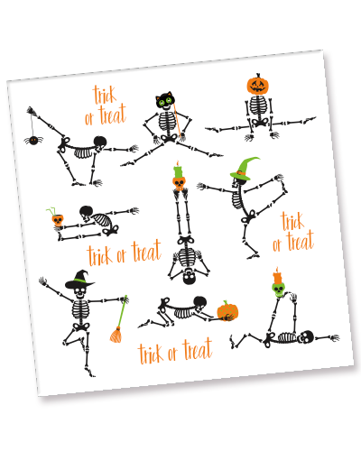 Halloween Namaste Beverage Napkins - 40 Count Party Paper Napkins for Halloween Decorations, Yoga Events & Fall Gatherings