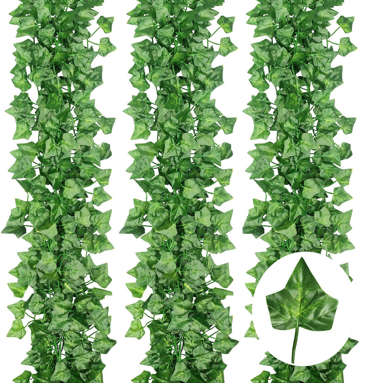 Artificial Ivy Garland - 60 Strands 416Ft Fake Hanging Plants for Wedding, Party & Home Decor | UV Resistant Fake Ivy Vines for Wall, Garden & Indoor Room Decoration (Ivy Leaves) - Perfect for Creating Romantic Atmosphere & Enhancing Living Spaces