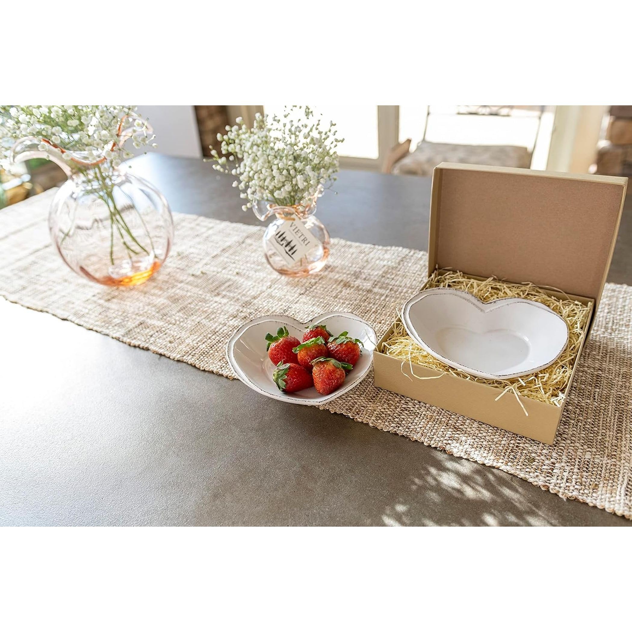 Vietri Lastra White Heart Dish – 6.5