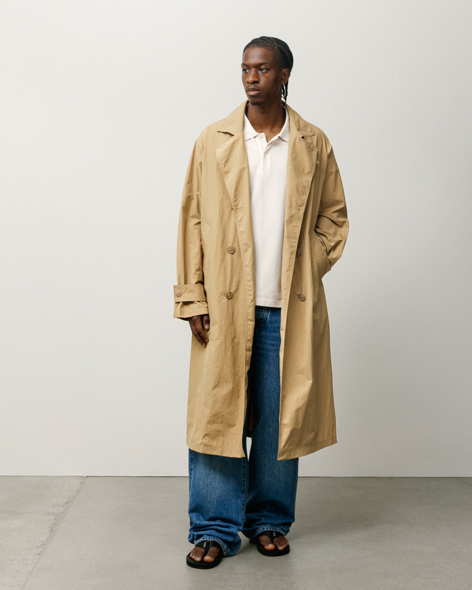 Lightweight Surfman Trench Coat for Men - Waterproof Windbreaker Jacket for Surfing, Beach, and Outdoor Activities