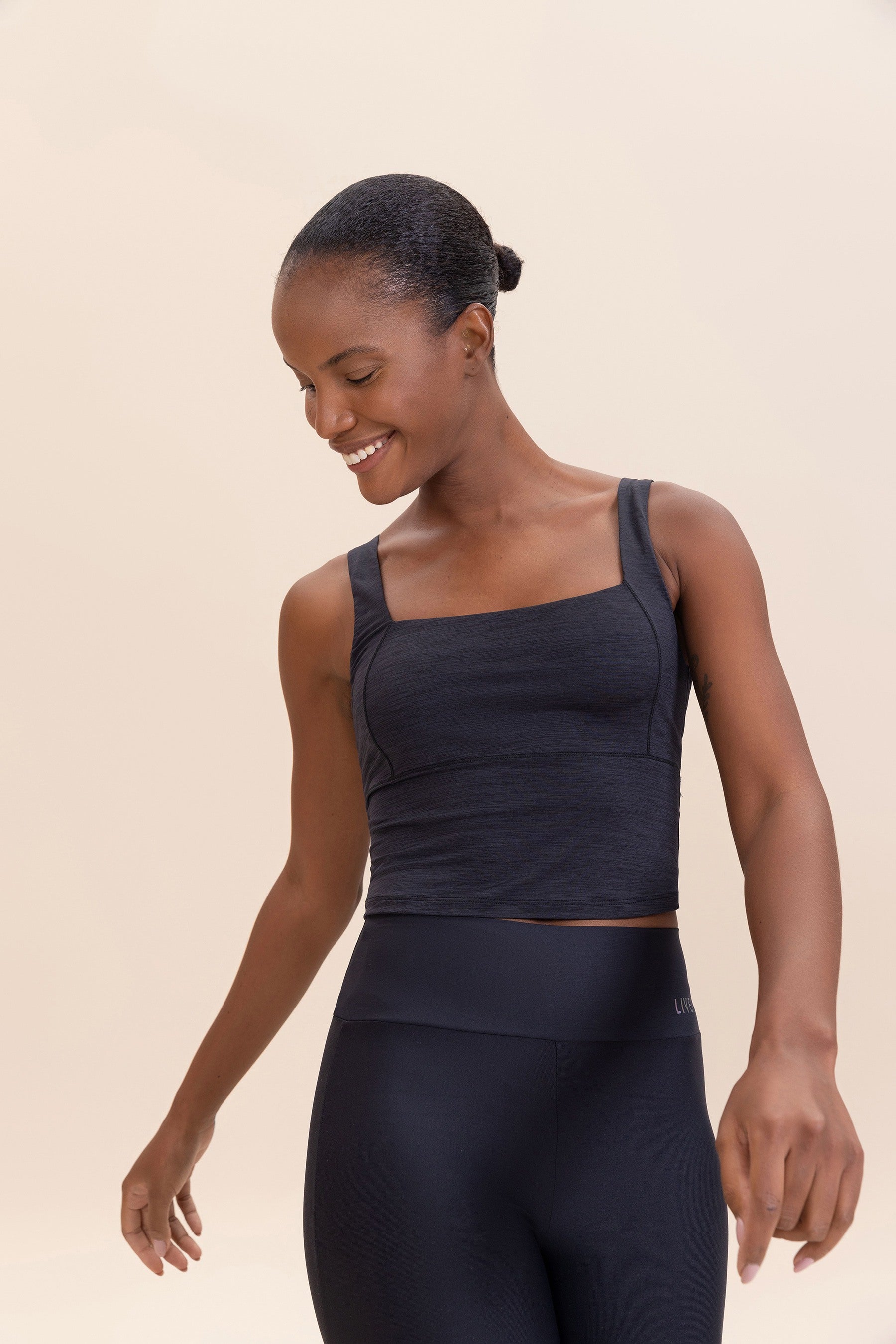 Cropped Cross Melange Tank Top for Women - Soft Breathable Fabric, Casual & Workout Wear - Perfect for Yoga, Gym, and Summer Outfits