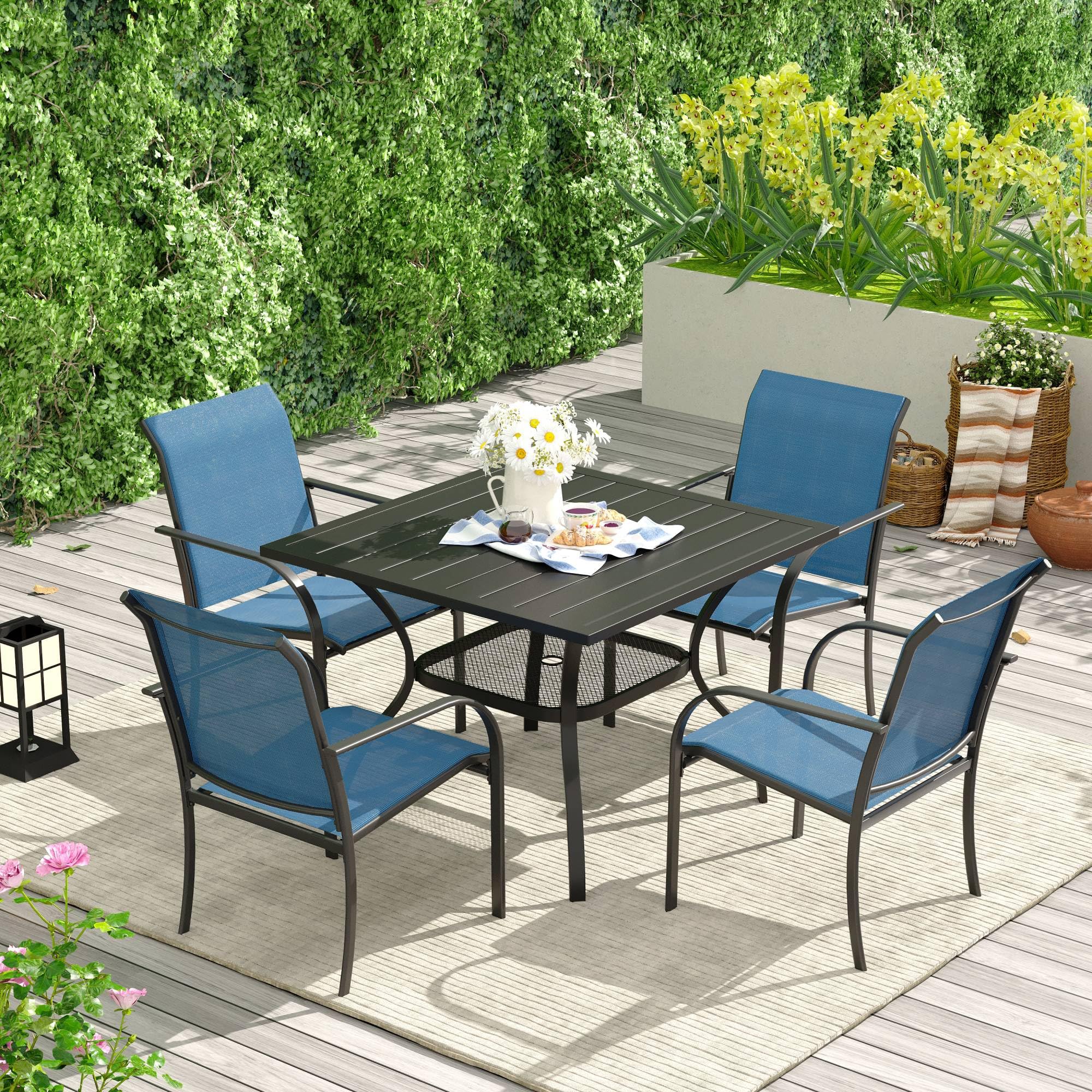 VICLLAX 5-Piece Outdoor Dining Set for 4 - 38