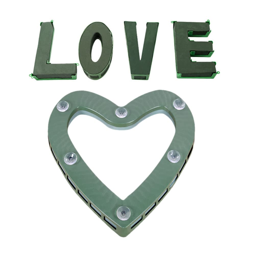 GANAZONO Wedding Floral Mud Heart Blocks - 1 Set Hollow Bouquet Bases for Flower Arrangement, DIY Wedding Party & Home Decor - Perfect for Florists, Bridal Showers, and Romantic Events