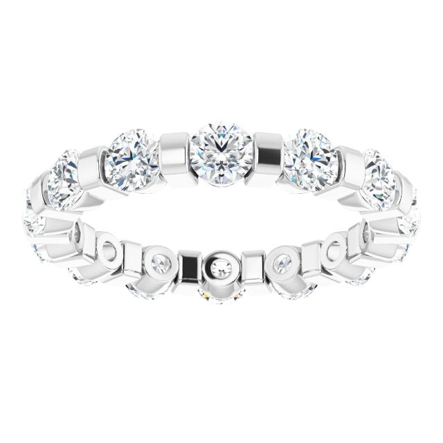 1.60 Carat Round Diamond Eternity Band Bar Set Engagement Ring - Perfect for Weddings, Anniversaries & Special Occasions