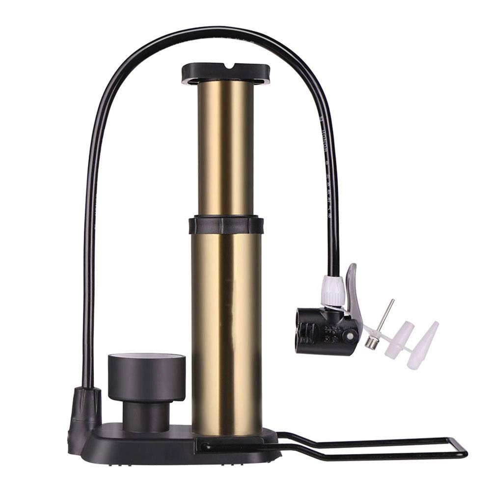 Portable Mini Bike Floor Pump - Foot Activated Bicycle Tire Pump with Universal Valves & Aluminum Alloy Barrel - Perfect for Road Bikes, Mountain Bikes & Commuting (Free Gas Needle Included)