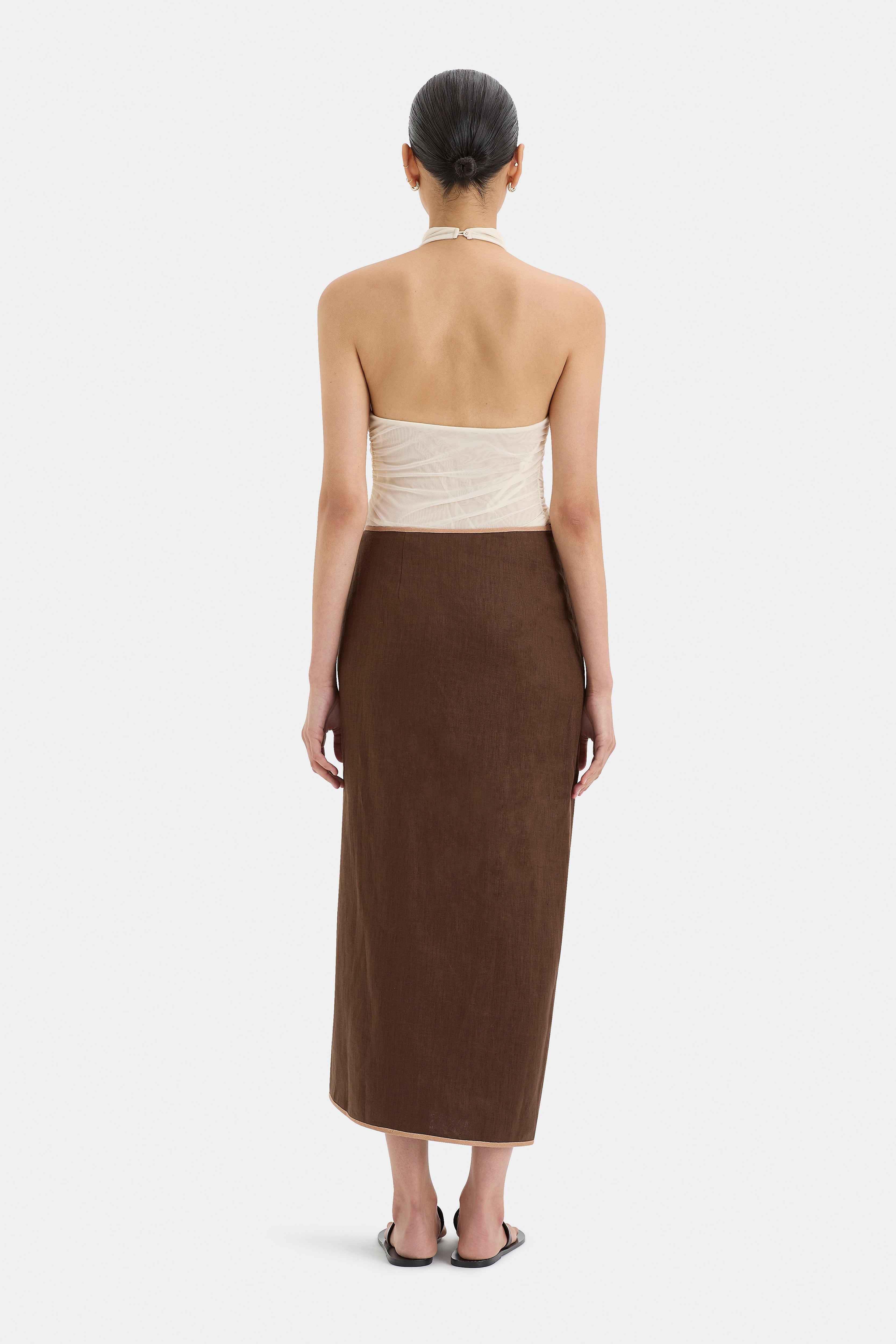 Affogato Twist Midi Skirt for Women - Flowy A-Line Summer Skirt with Pockets | Perfect for Beach, Vacation & Casual Outfits