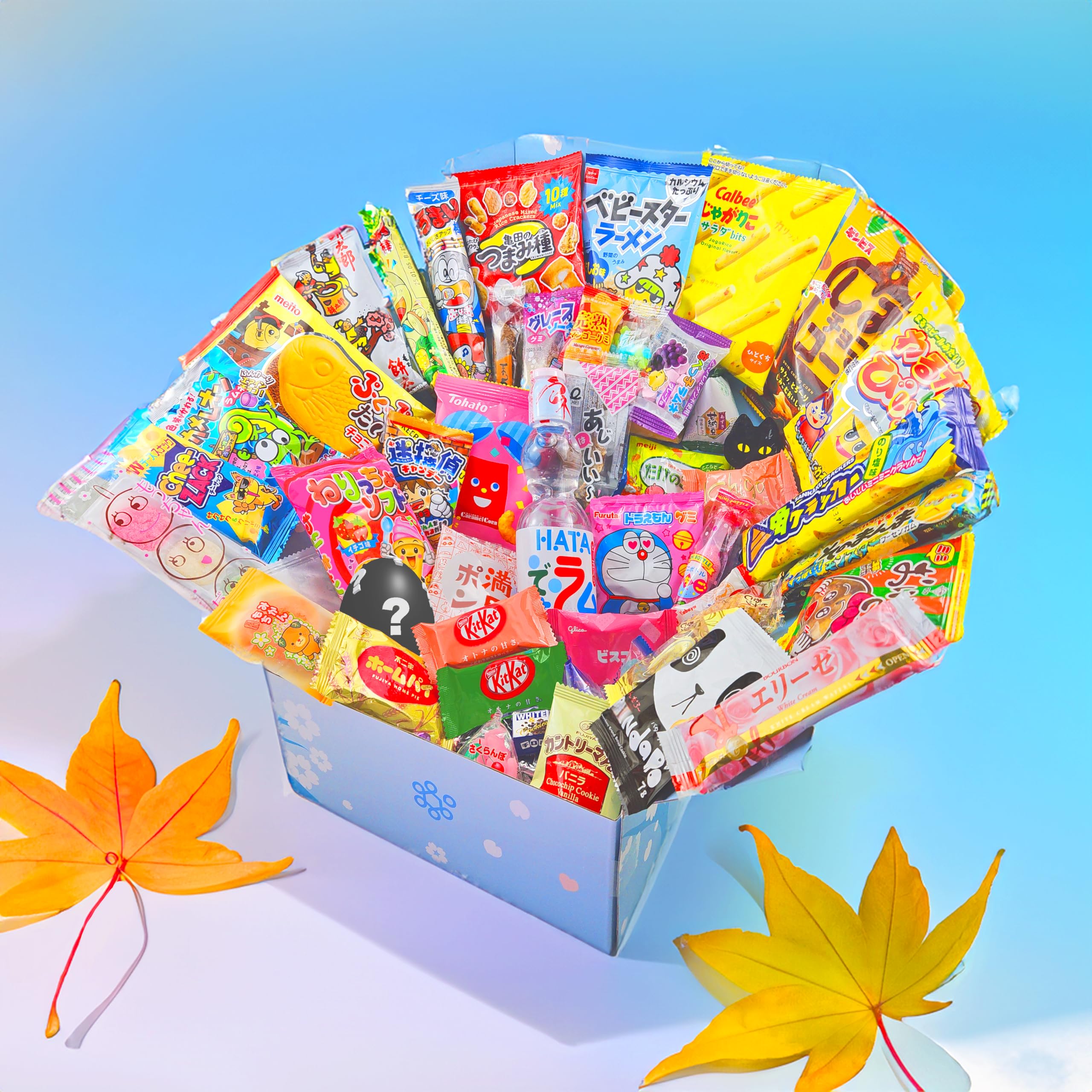 Premium Japanese Candy & Snacks Gift Box - 50-Piece Sakura Dagashi Assortment with Pamphlet | Authentic Japanese Treats for Parties, Gifts & Anime Lovers