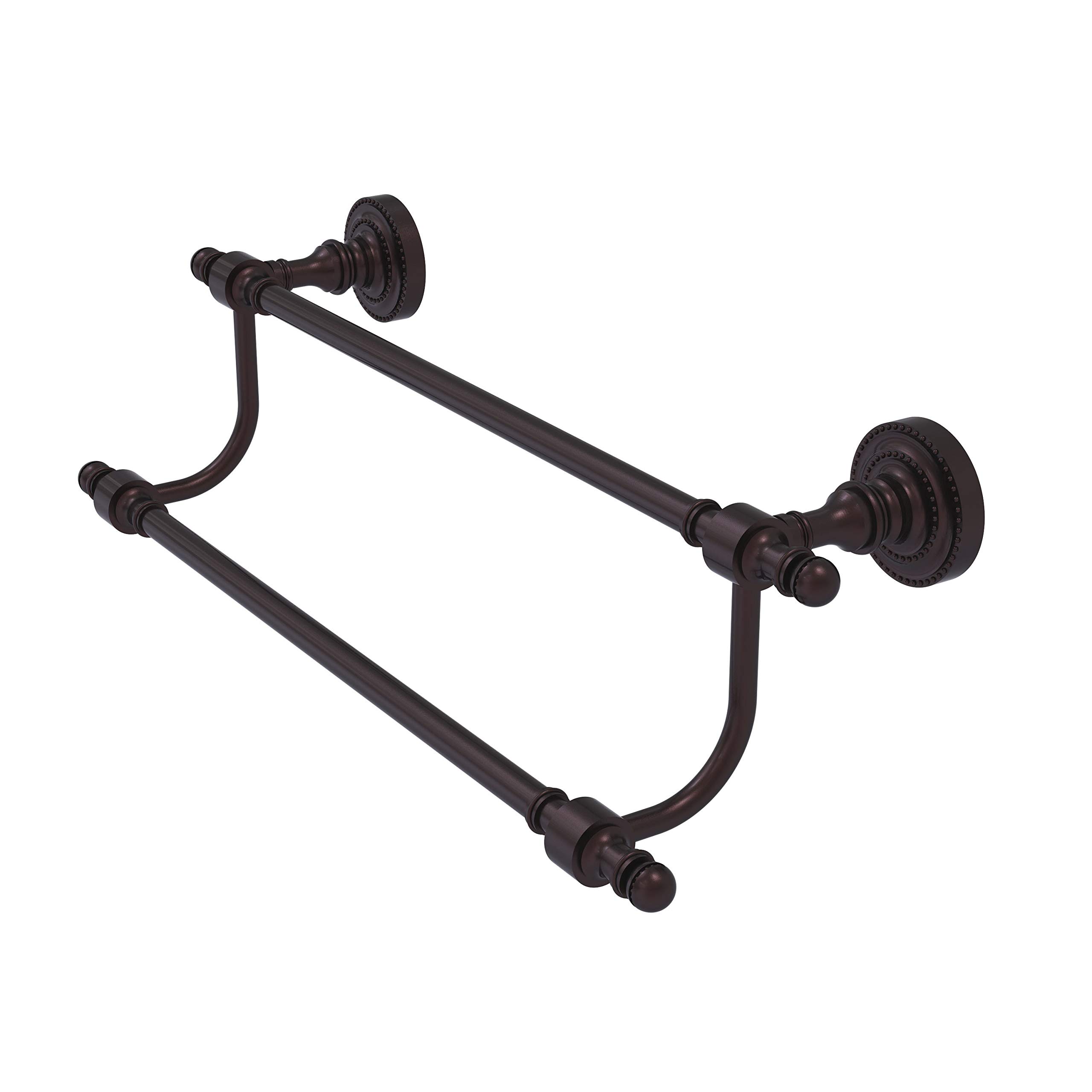 Allied Brass RD-72/36 Retro Dot 36-Inch Double Towel Bar in Antique Bronze - Vintage Bathroom Hardware for Classic & Modern Homes