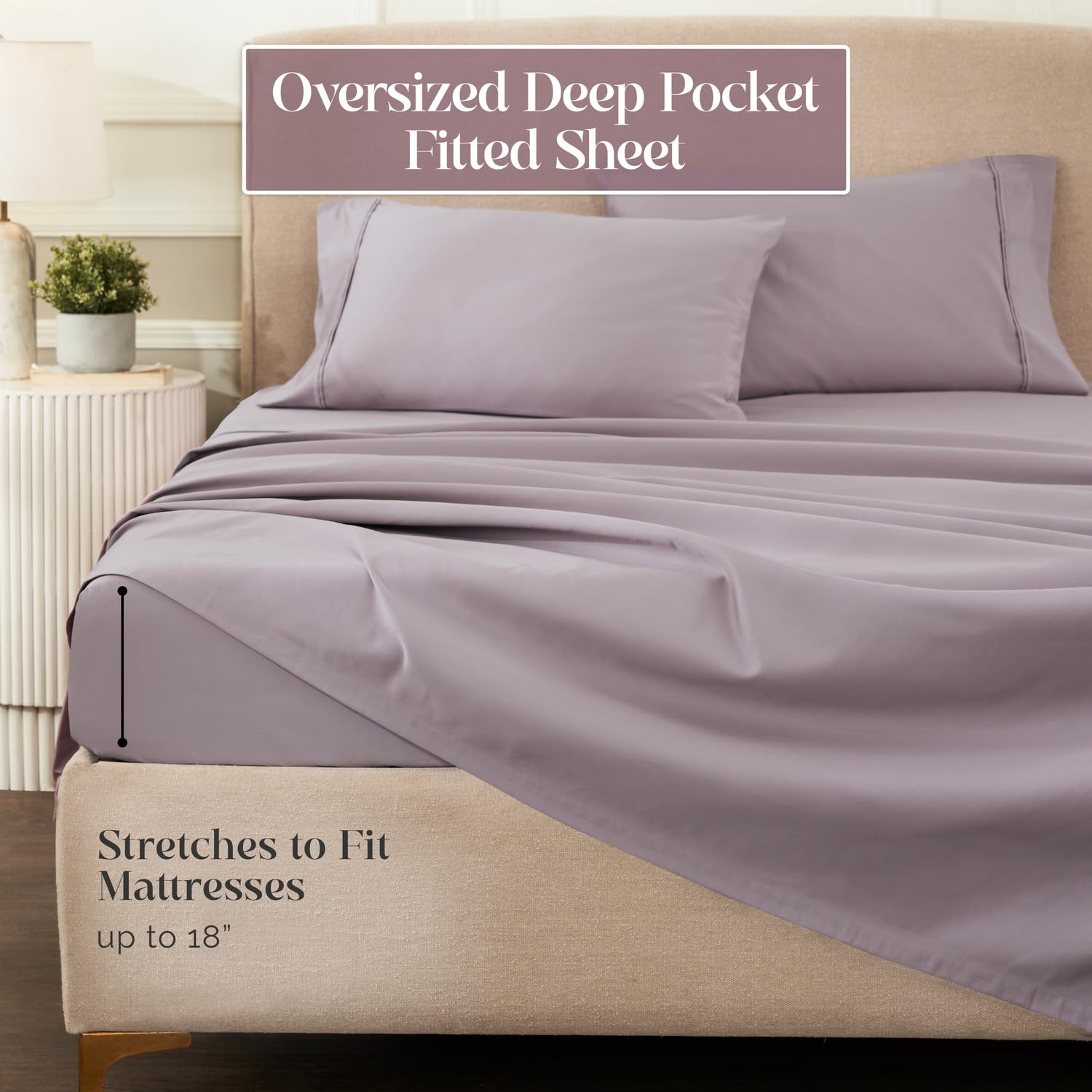 Premium 1200-Thread Count Egyptian Cotton Queen Sheet Set - 18