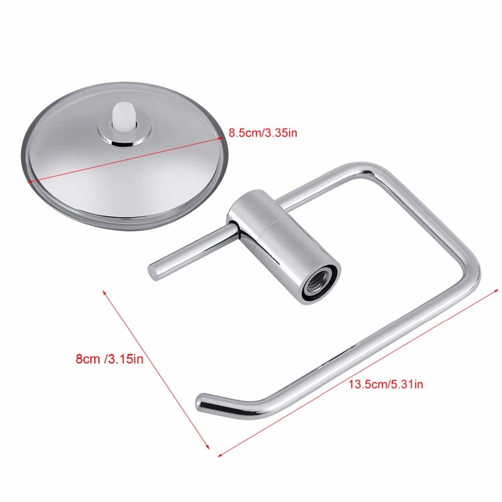 Stainless Steel Vacuum Suction Cup Roll Paper Holder - Wall Mounted Bathroom Tissue Rack for Toilet, WC & Home Decor | Space-Saving Storage Solution for Small Bathrooms & Powder Rooms