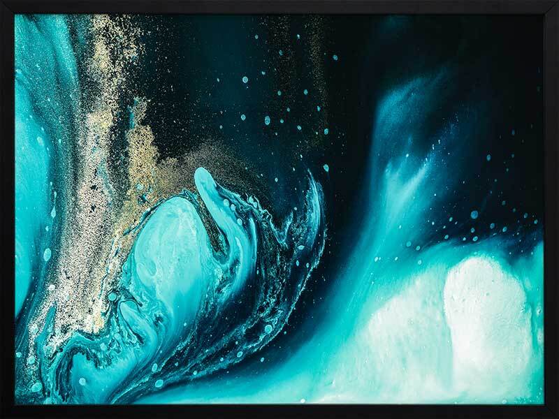 Celestial Waters Framed Ocean Art Print - Beautiful Beach Wall Decor for Living Room, Bedroom & Office - Perfect Coastal Home Decor & Gift Idea