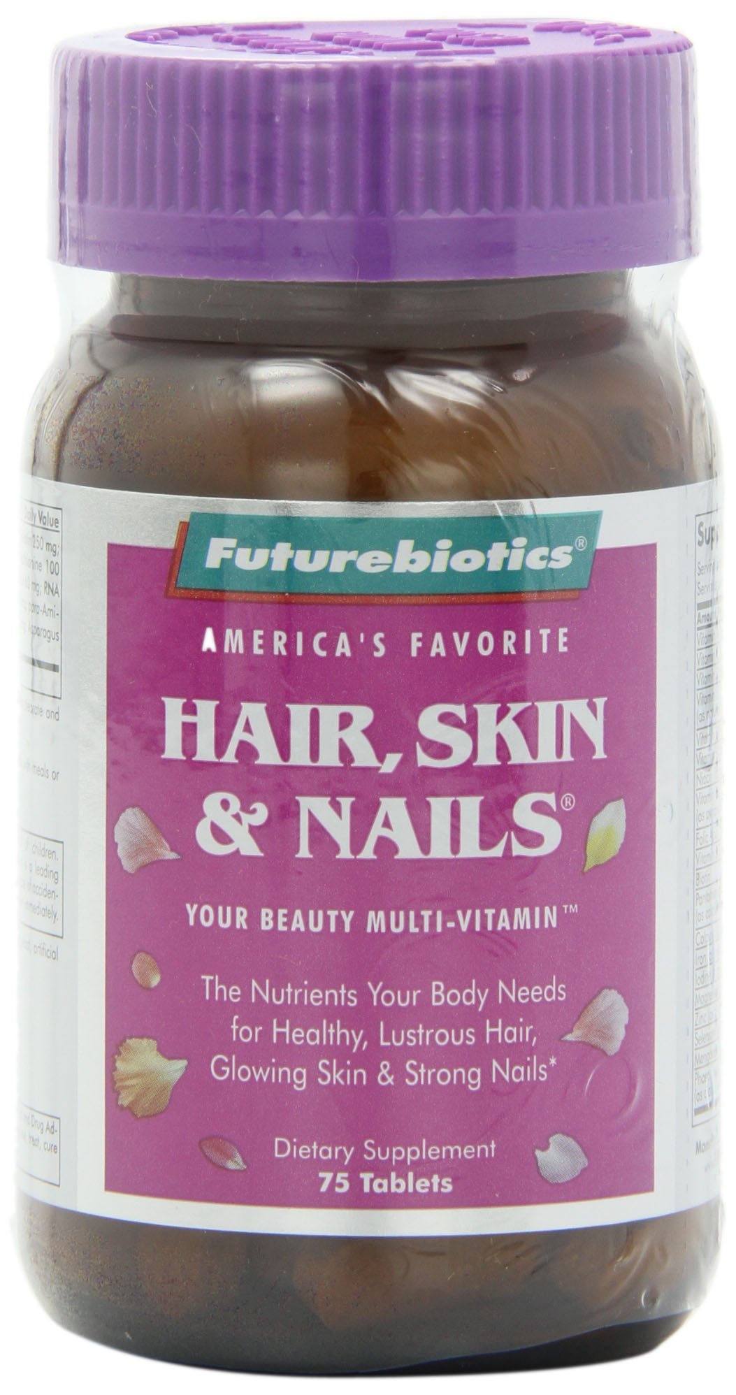 Futurebiotics Hair Skin & Nails Vitamins - Biotin Collagen Supplement for Stronger Hair Growth, Healthy Skin & Nail Care - 75 Tablets - Perfect for Women & Men's Daily Beauty Routine