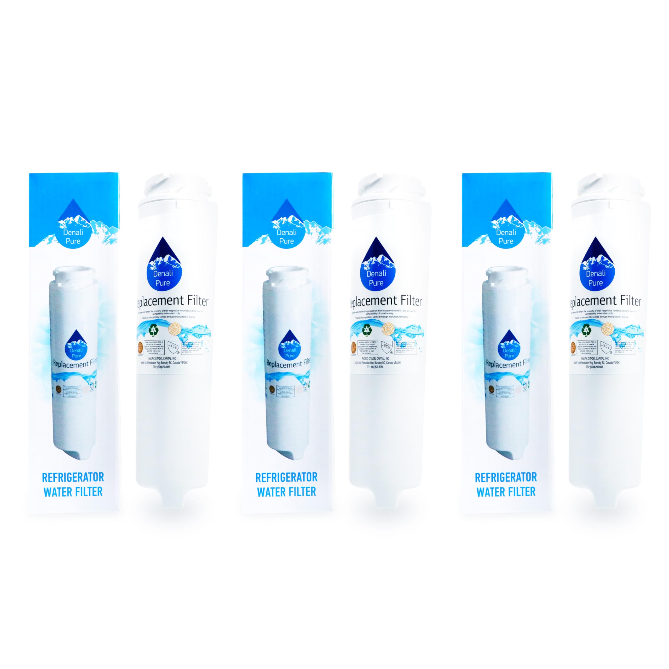 3-Pack GE PFSW2MIXASS Refrigerator Water Filter Replacement - Compatible with GE GSWF Fridge Filter Cartridge | Clean & Safe Drinking Water for Home & Office