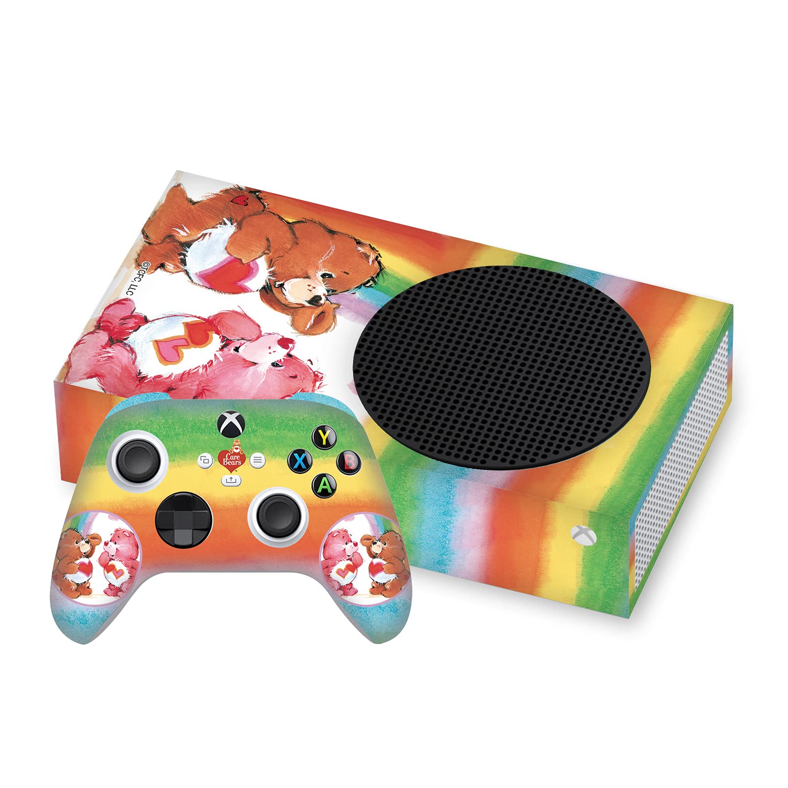Officially Licensed Care Bears Rainbow Classic Vinyl Sticker Gaming Skin Case Cover for Xbox Series S Console & Controller Bundle - Durable Protection with Cute Design for Gamers & Collectors