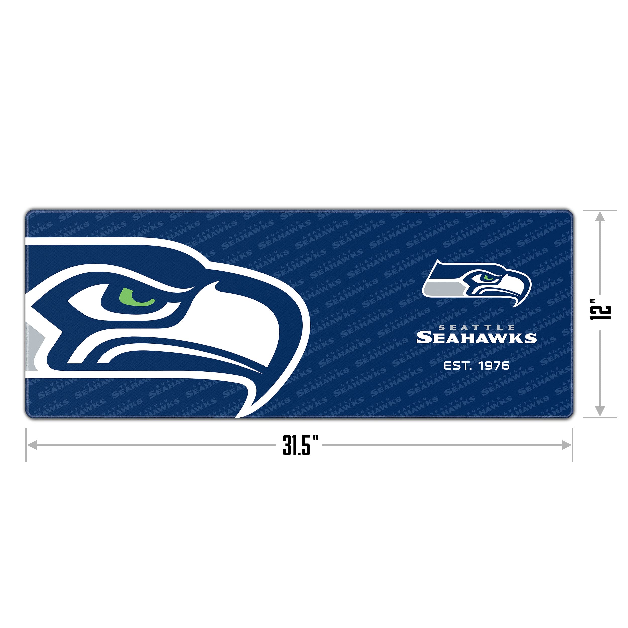 YouTheFan NFL Seattle Seahawks Logo Series Desk Pad - Non-Slip Mouse Pad for Gaming & Office Use - Perfect for Seahawks Fans & Football Enthusiasts