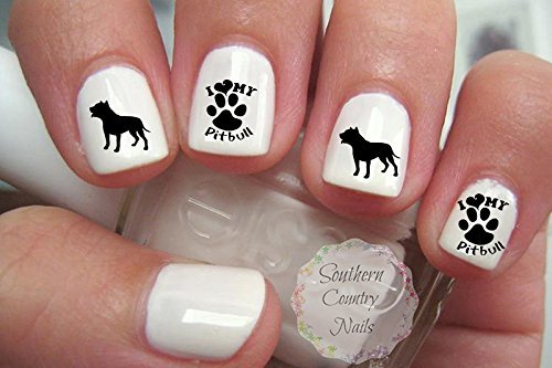 Pitbull Nail Art Decals - Unique Dog Lover Nail Stickers for DIY Manicure | Perfect for Pet Lovers, Dog-Themed Parties & Creative Nail Designs