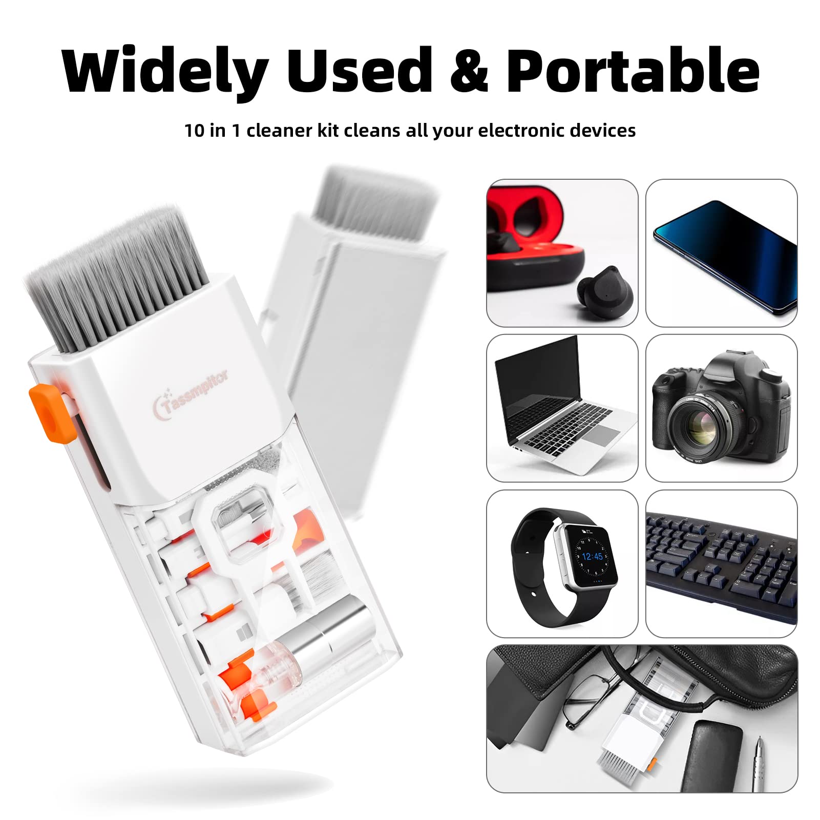 Premium Keyboard Cleaner Kit - All-in-One Laptop Cleaning Tools for MacBook, iPad, iPhone & Electronics | Portable Brush Set for Computer, Tablet, Camera Lens, Earbuds & Monitor | Perfect for Home, Office & Travel Use