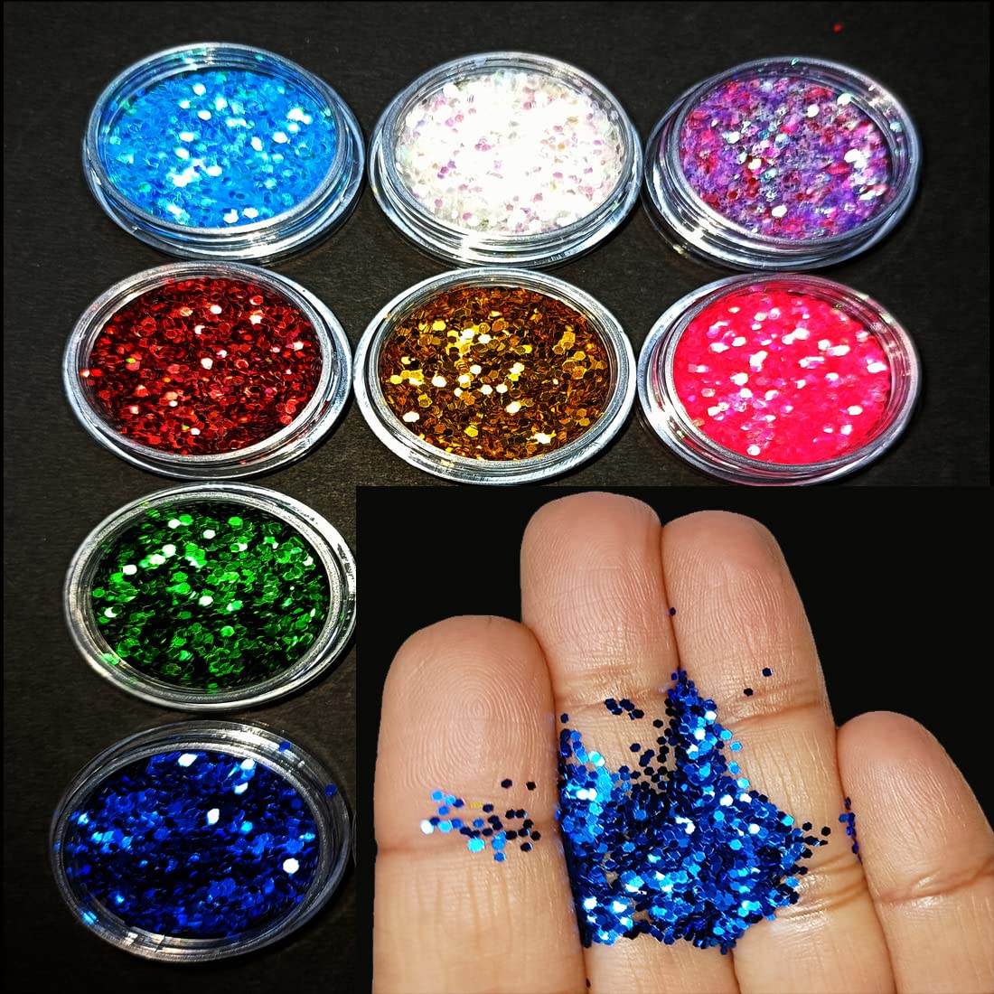 WorldWesties Nail Art Sequins Glitter - 12 Boxes 3D Nail Glitter for Manicure, Shining Nail Design for Women, Nail Decorations & Tips Supply - Perfect for DIY Nail Art, Salon Use, Party & Wedding Nails (Pack of 12)