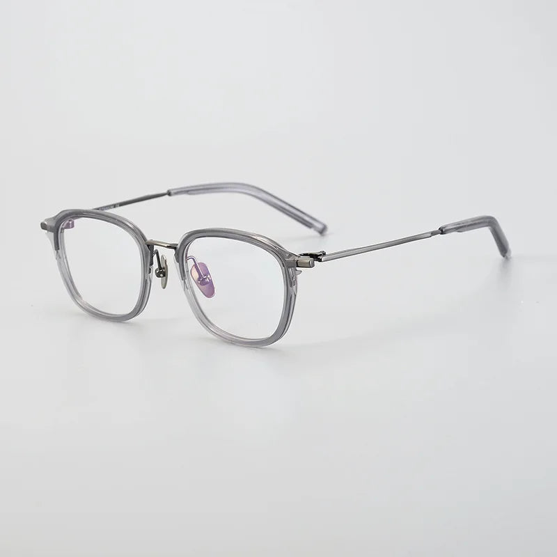 Stylish Black Acetate & Titanium Square Eyeglasses for Women - Full Rim Frame M110 | Perfect for Office, Reading & Everyday Fashion