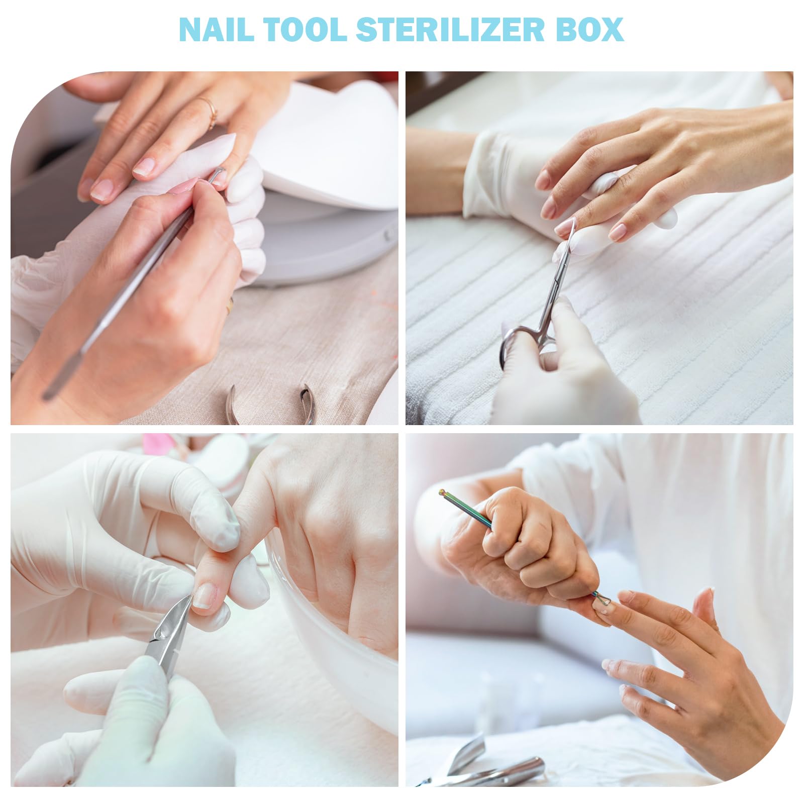 Professional Nail Tool Sterilizer Box - Large Clear Plastic UV Sterilization Tray for Tweezers, Eyelash Extensions & Nail Implements | Salon Hygiene Organizer for Estheticians & Beauty Professionals | Perfect for Nail Salons, Spas & Home Use