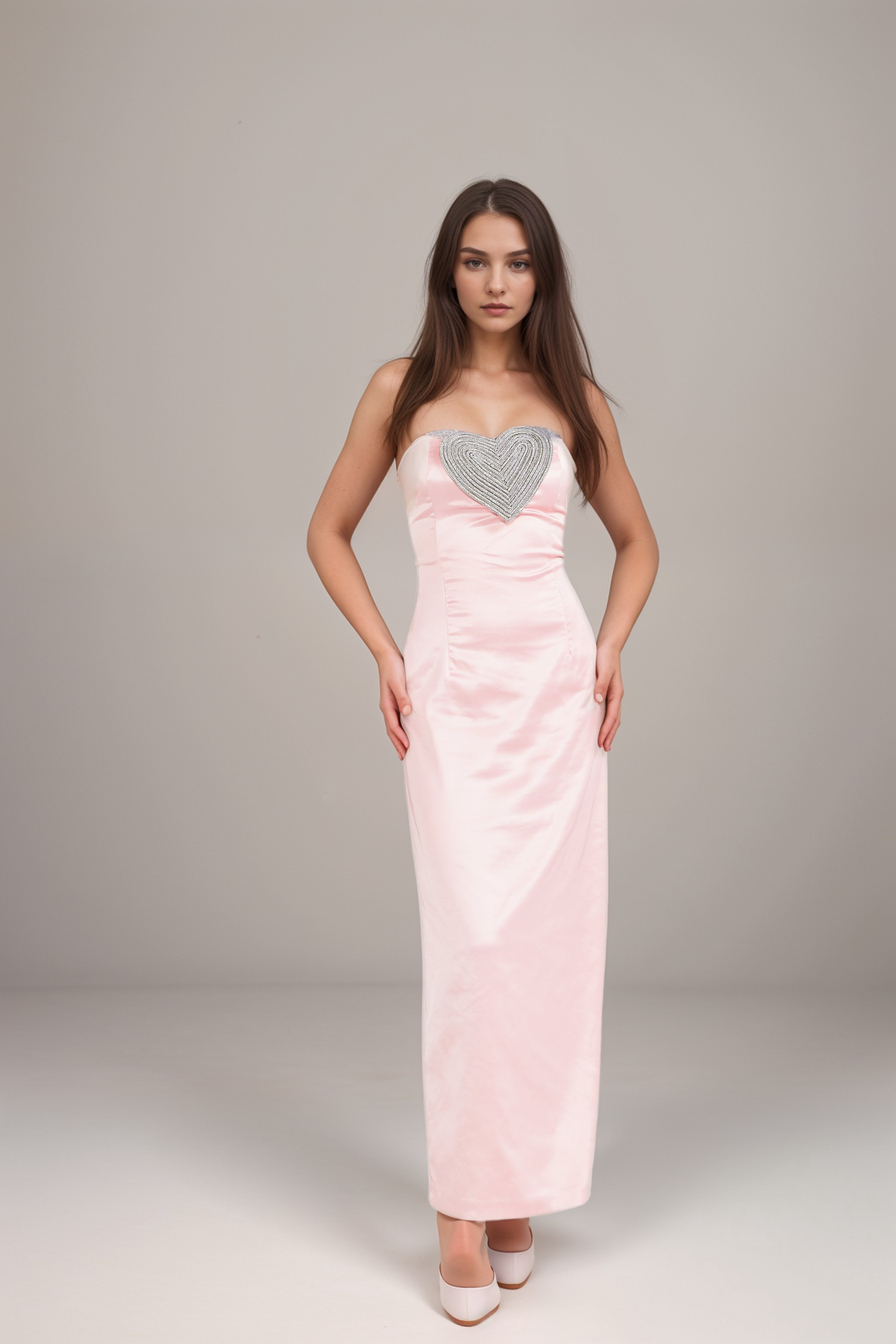 Elegant Clothilde Crystal Embellished Midi Dress for Women - Perfect for Weddings, Parties & Special Occasions