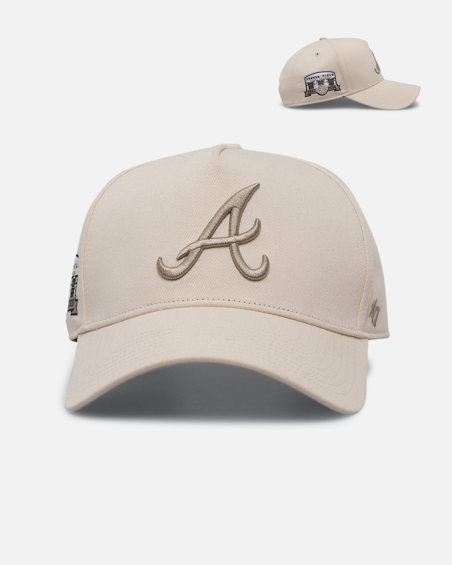 47 Brand Atlanta Braves 'Caramel Swirl' Sure Shot TT Cotton MVP Snapback Hat - Adjustable Cotton Baseball Cap for Men & Women - Perfect for Baseball Games, Sports Events & Casual Wear