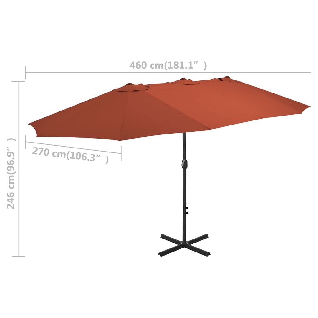 Premium Outdoor Patio Umbrella with Durable Aluminum Pole - 181.1