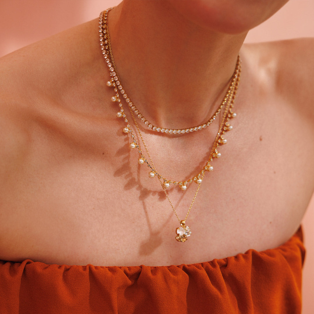 Elegant Mini Zara Necklace with Sparkling Crystals - Perfect for Everyday Wear, Parties & Special Occasions