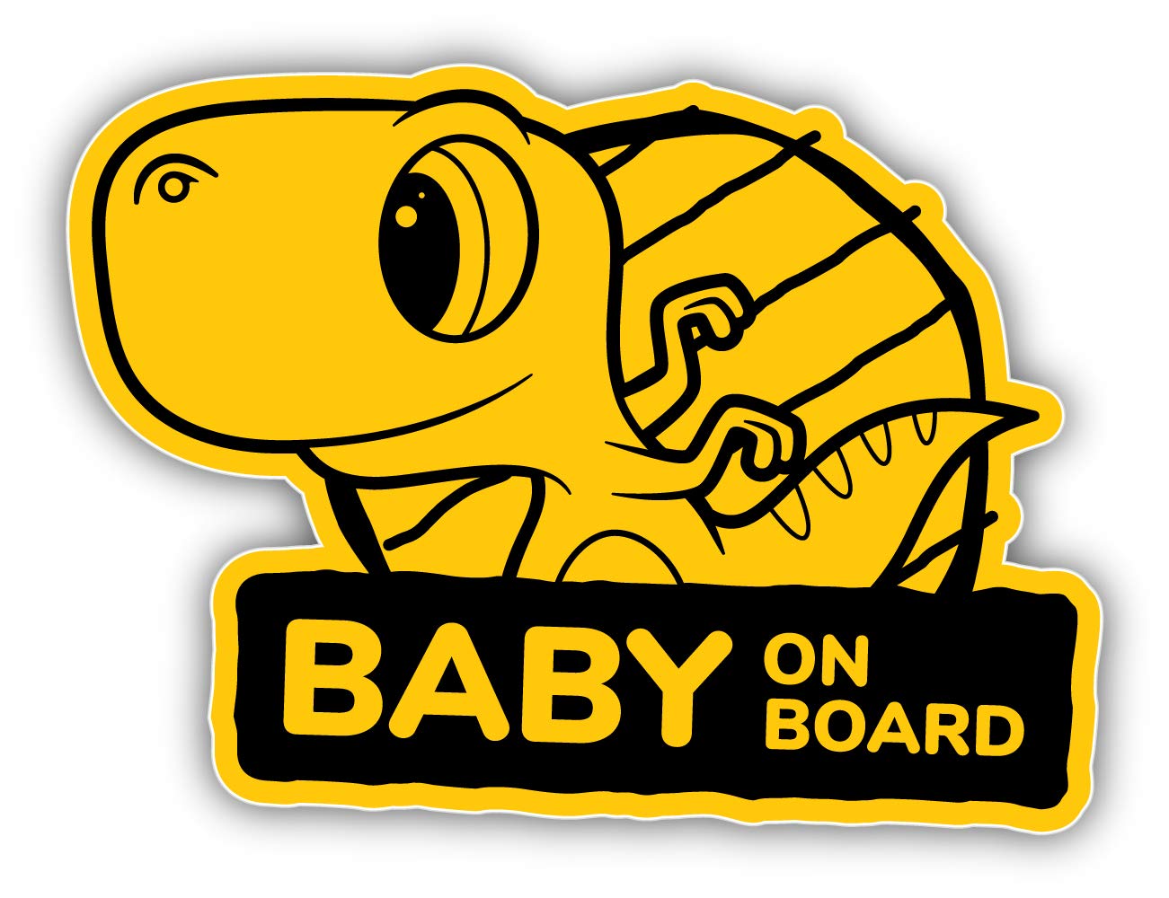 Baby On Board Dinosaur Vinyl Sticker Decal - Fun Car Window Decoration for Parents & Kids | Perfect for Family Road Trips & Nursery Decor