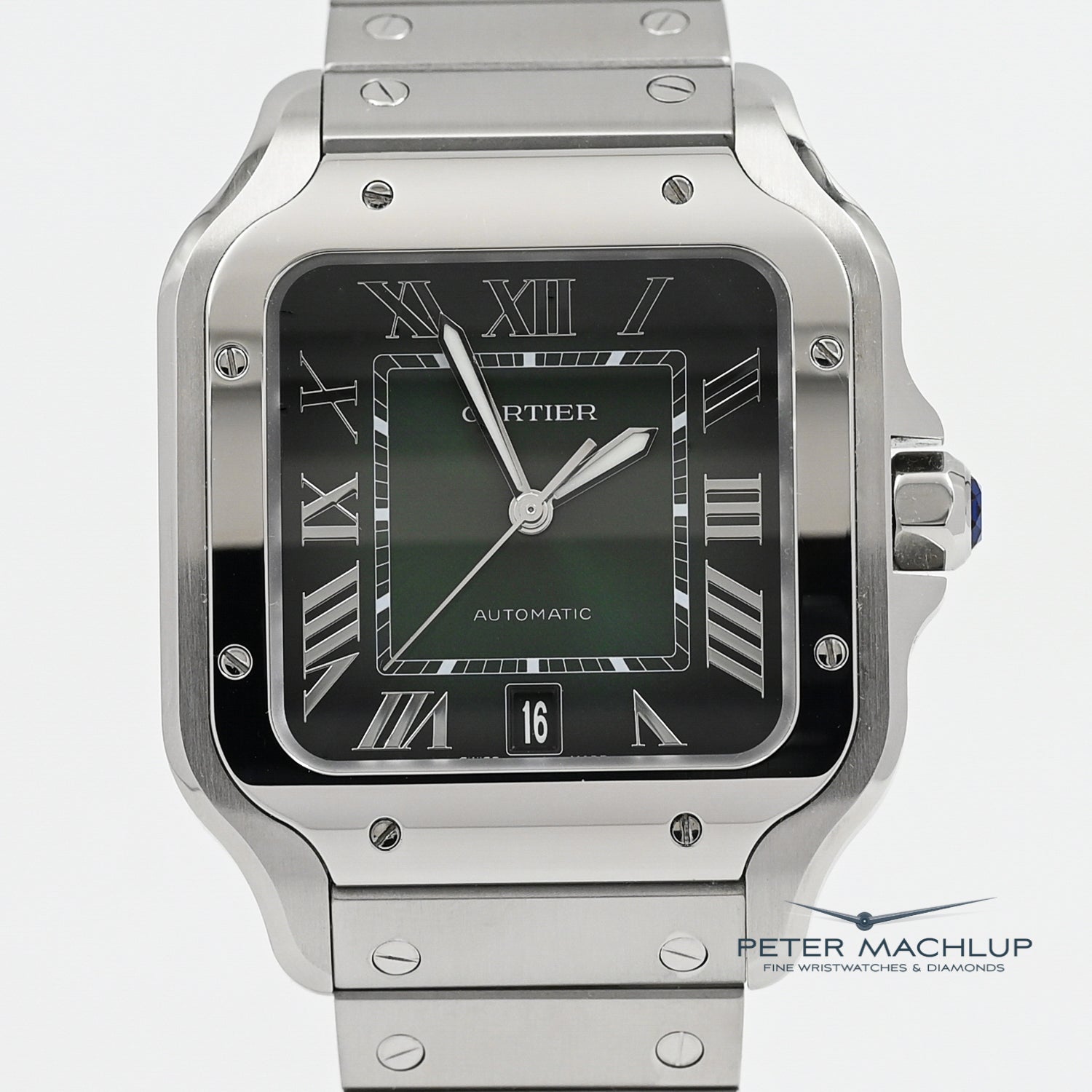 Cartier Santos LM Automatic Watch for Men - Luxury Swiss Stainless Steel Timepiece with Sapphire Crystal - Perfect for Business, Formal Events & Everyday Wear