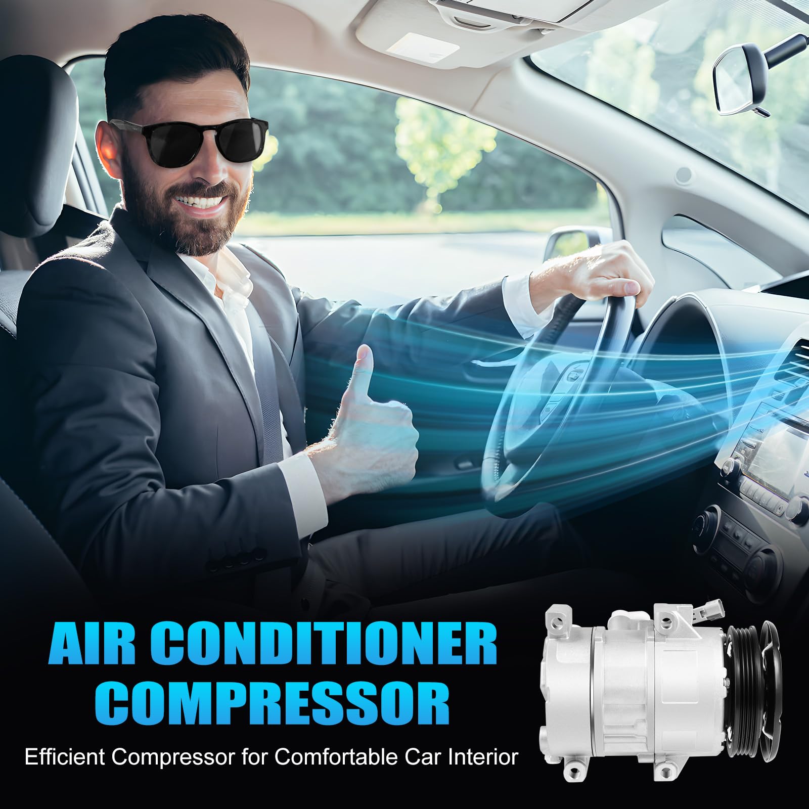 2007-2010 Toyota Yaris 1.5L Base Hatchback & Sedan AC Compressor with Clutch - Replacement Air Conditioning Assembly CO 11078C | Perfect for Summer Cooling & Automotive AC Repair