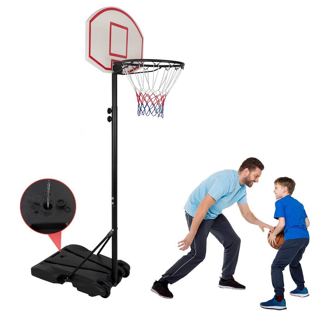 Adjustable 5.4-7ft Kids Basketball Hoop Stand with 28