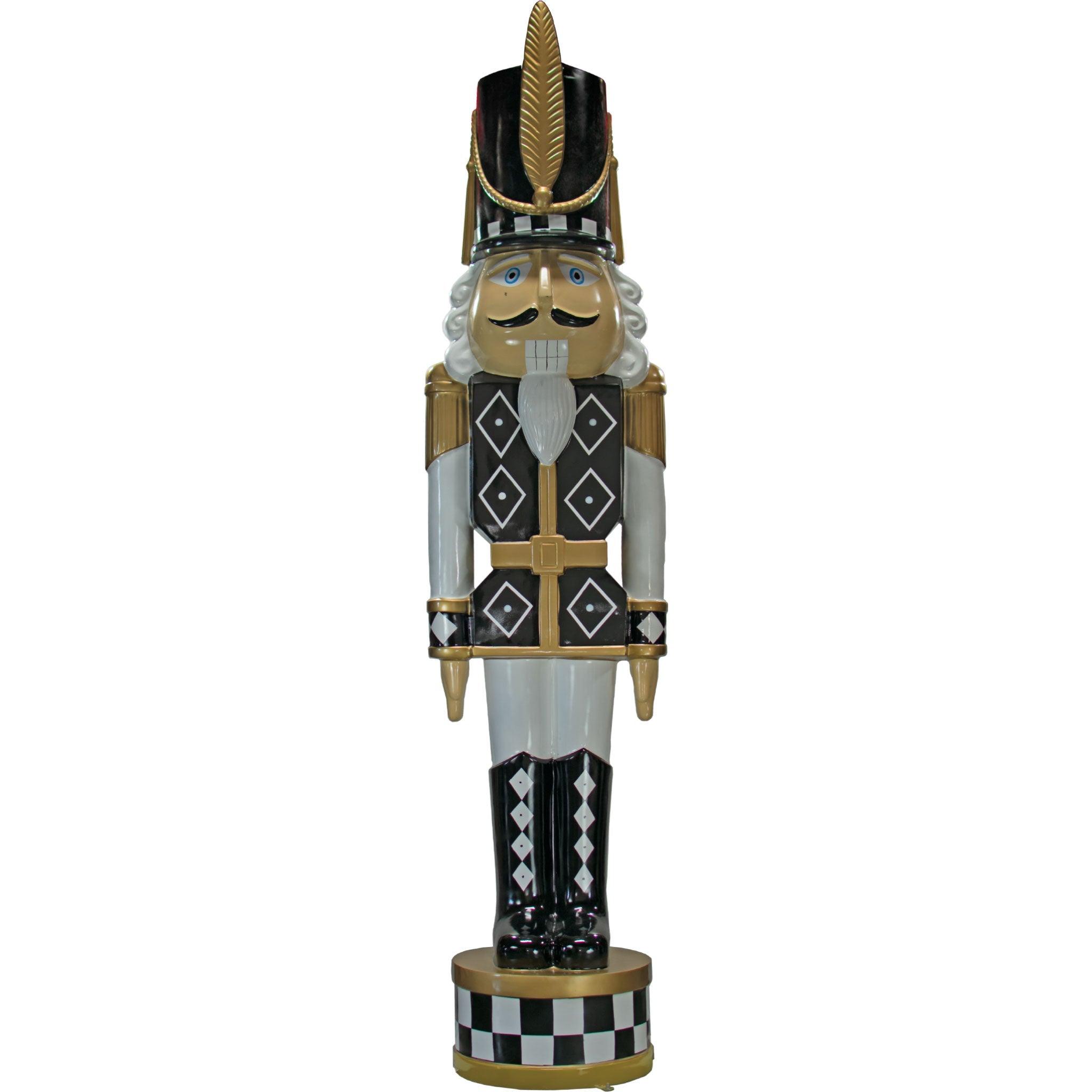 12FT Black and White Checkered Nutcrackers - Christmas Holiday Decorations for Indoor and Outdoor Party Decor