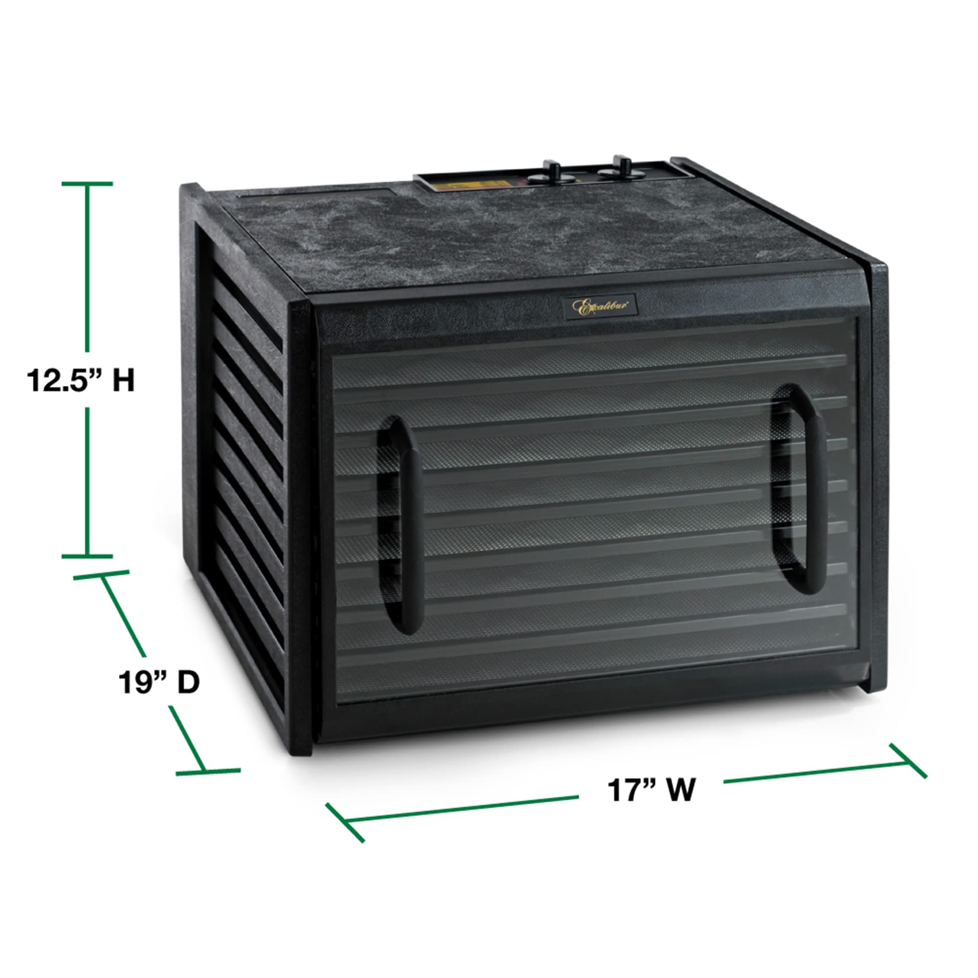 Excalibur 3926TCDB 600W Electric Food Dehydrator with Clear Door - 9 Stainless Steel Trays, 26-Hour Timer, Adjustable Temperature Control & Auto Shut Off - Perfect for Drying Fruits, Vegetables, Jerky & Herbs at Home