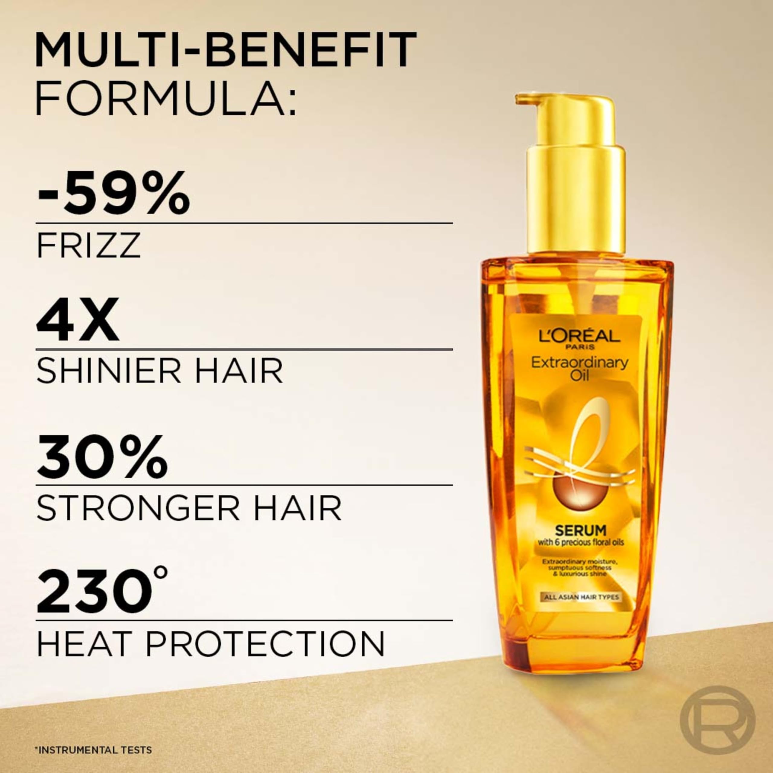 L'Oreal Paris Extraordinary Oil Serum - 6 Rare Flower Oils for Dry, Frizzy Hair - 30ml Hair Treatment for Protection & Shine | Perfect for Daily Hydration & Styling