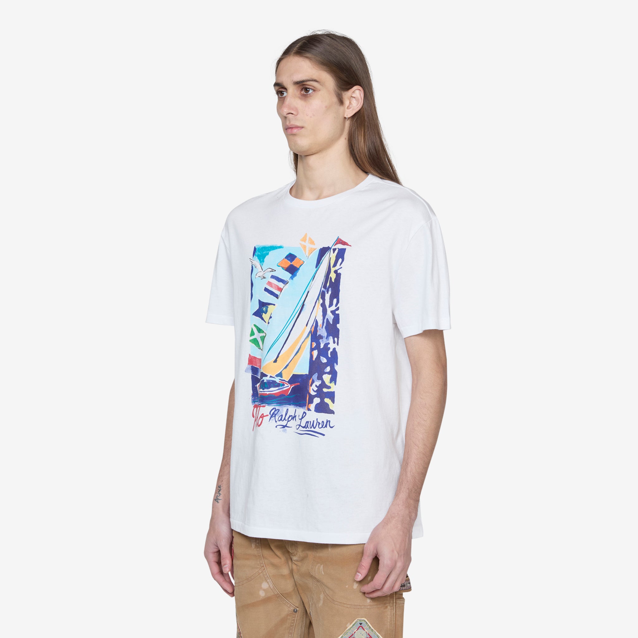 Classic Fit Sailboat Jersey T-Shirt for Men - Premium Cotton Oxford White - Casual Wear, Sailing & Summer Outfits