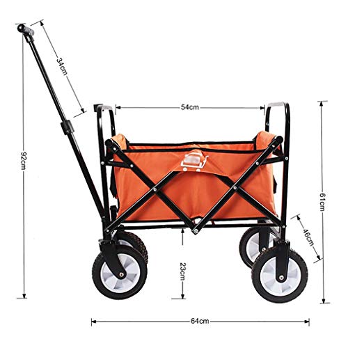 Heavy Duty Folding Garden Trolley Cart - 4 Wheel Utility Wagon for Outdoor Camping, Beach, Supermarket & Shopping - 75kg Capacity - Perfect for Groceries, Picnics, and Outdoor Adventures