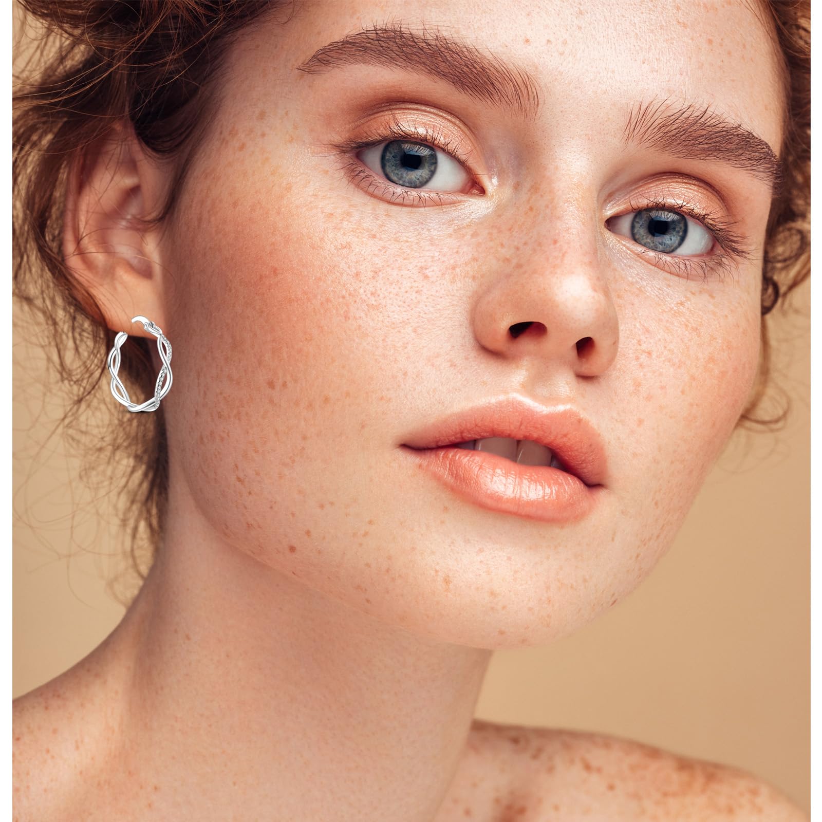 925 Sterling Silver Hoop Earrings for Women - Hypoallergenic Small Boho Dangle Earrings with Rope Design, Double Oval Huggie Hoops for Sensitive Ears | Perfect Gift for Mother's Day, Birthday & Everyday Wear | Elegant Jewelry for Work, Date Night & Special Occasions