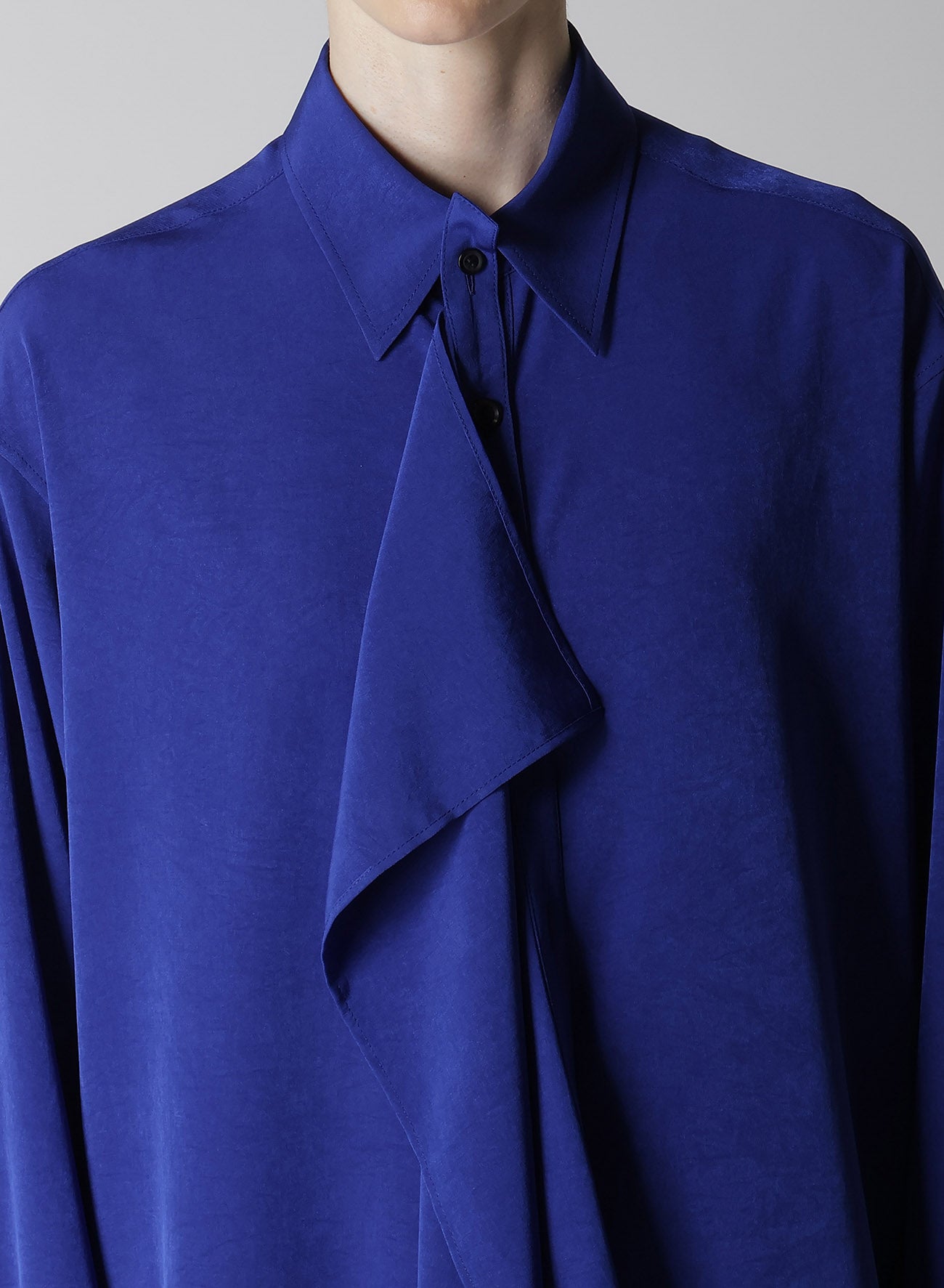 Elegant Crepe de Chine Blouse with Placket - Women's Fashion Top for Work, Office & Casual Wear